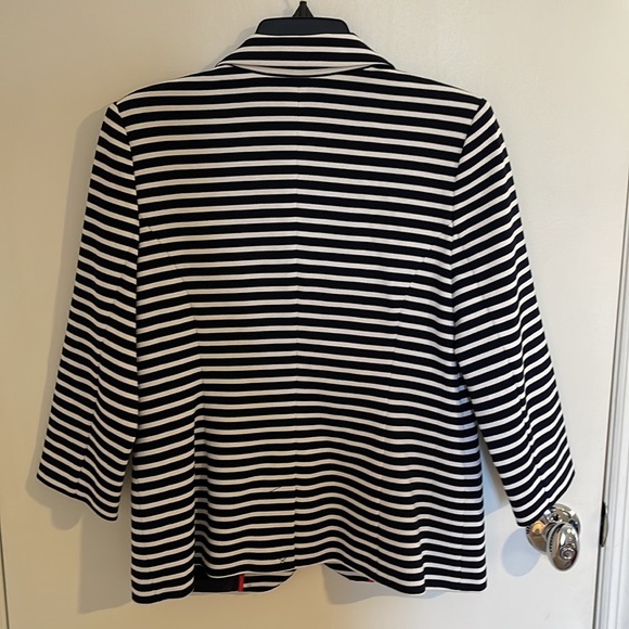 L navy & white stripe jacket. 3/4 sleeve. Aeropostale - Picture 4 of 6